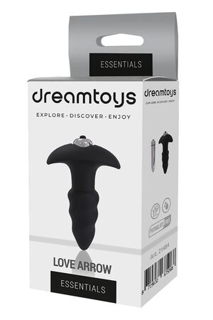 Черная анальная вибровтулка Single Speed Love Arrow Plug - 9,8 см.